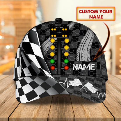 3D Classic Cap Drag Racing Personalized Name Cap Lasfour CA2193