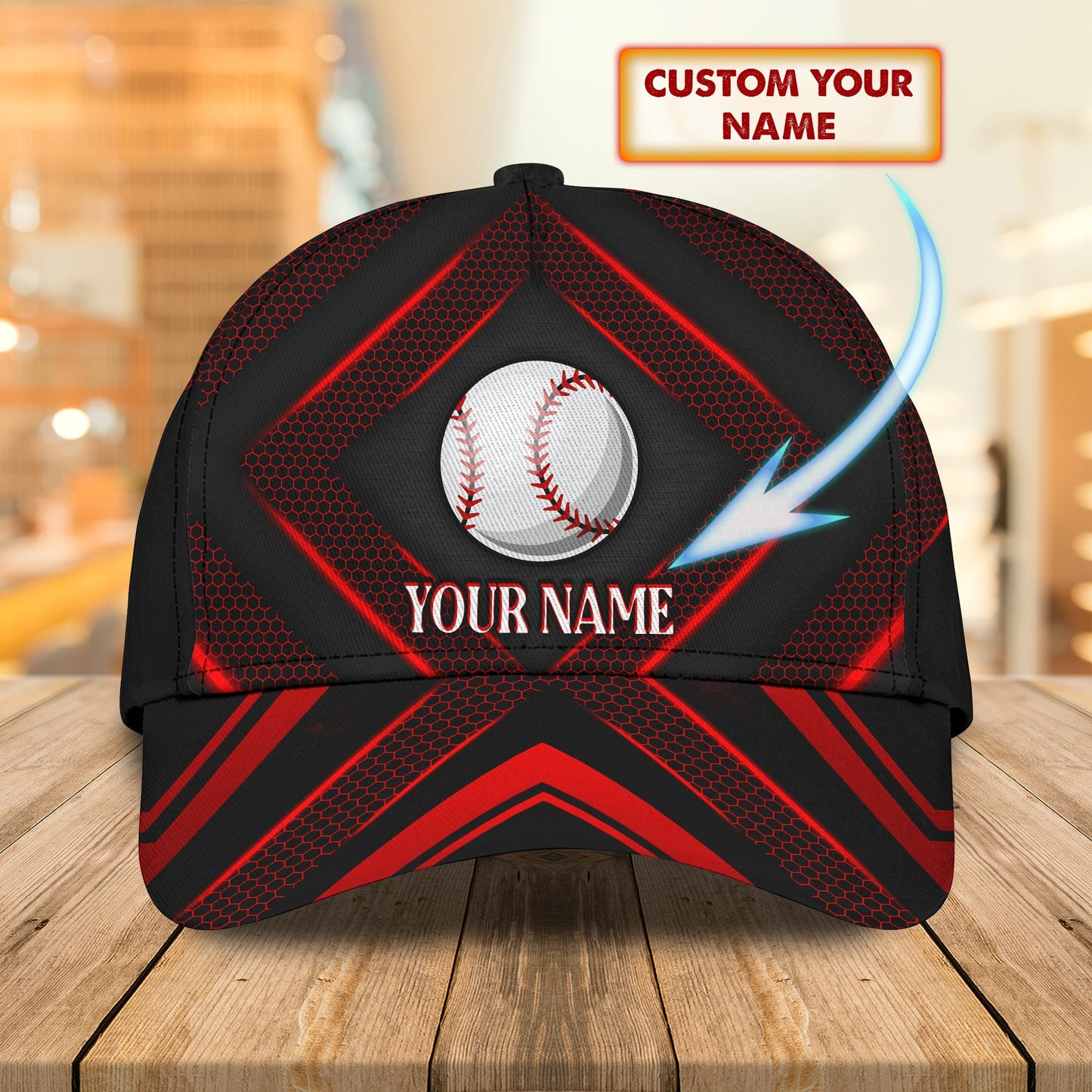 3D Classic Cap Love Baseball Personalized Name Cap Lasfour CA1238