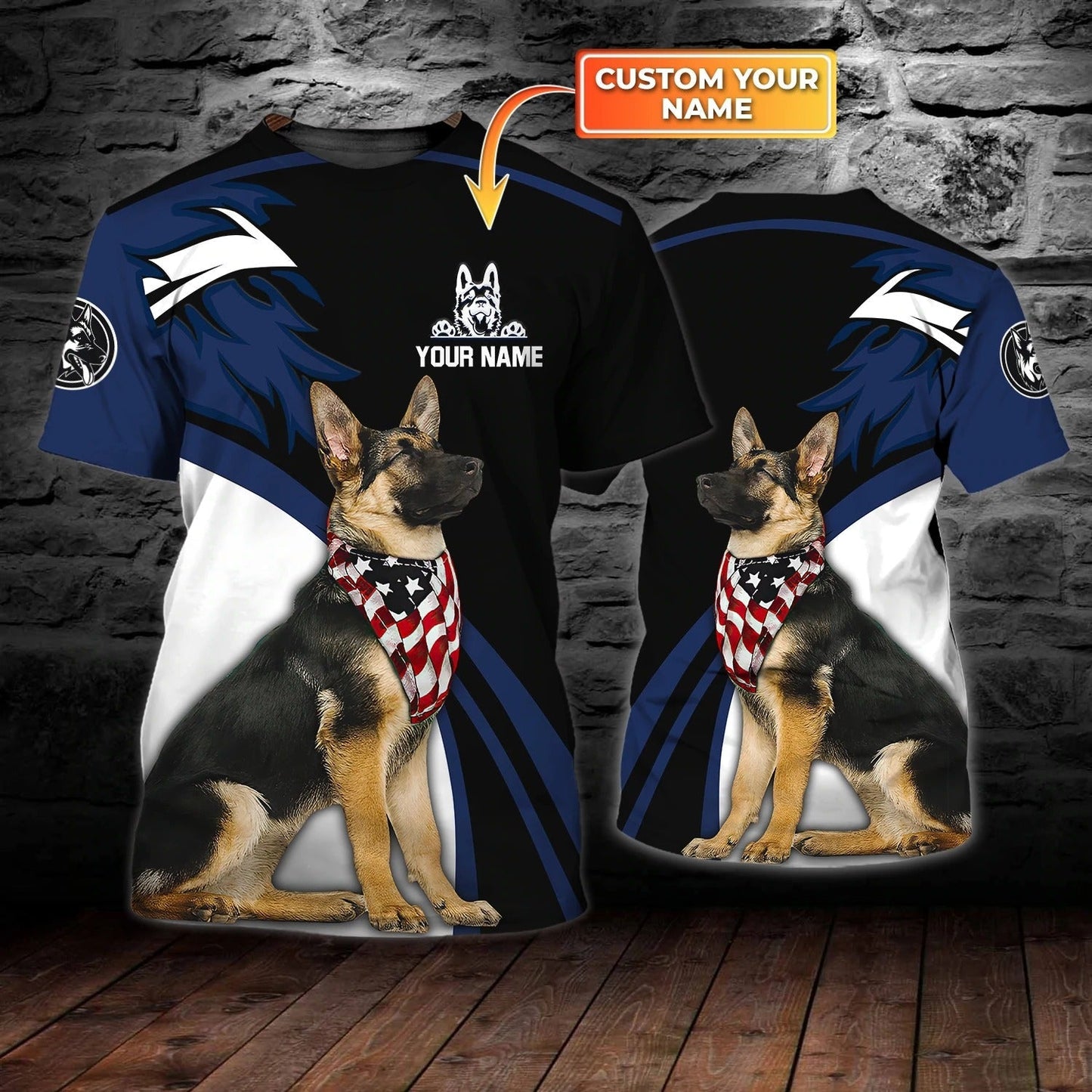 Personalized 3D All Over Printed Dog Tshirt For Men And Women, Love German Shepherd Shirts In Us Flag, Dog In Tshirt TO0710