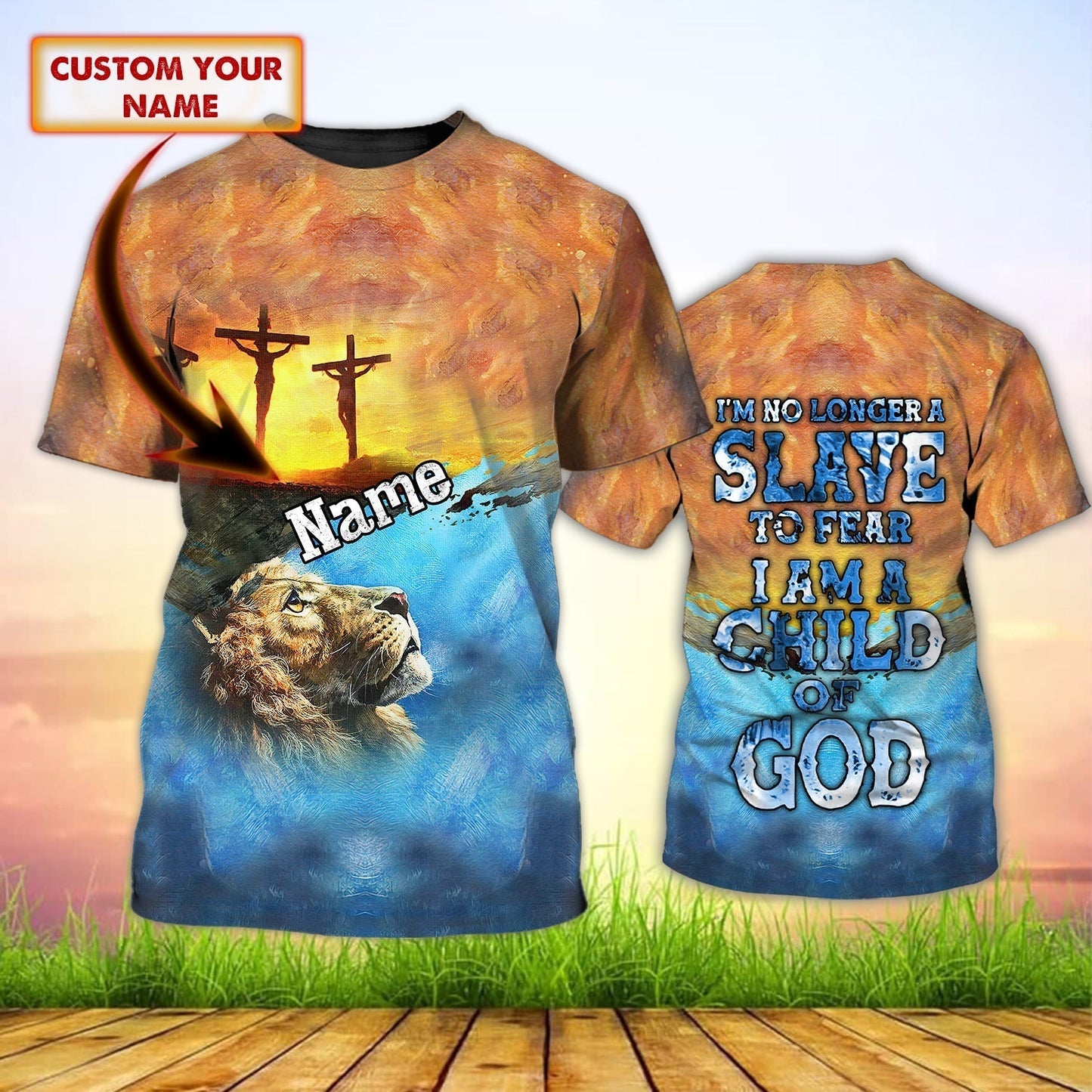 Custom Name Child Of God T Shirt Jesus Lion T Shirt Gift For Christian Jesus Shirt Lasfour TO1445