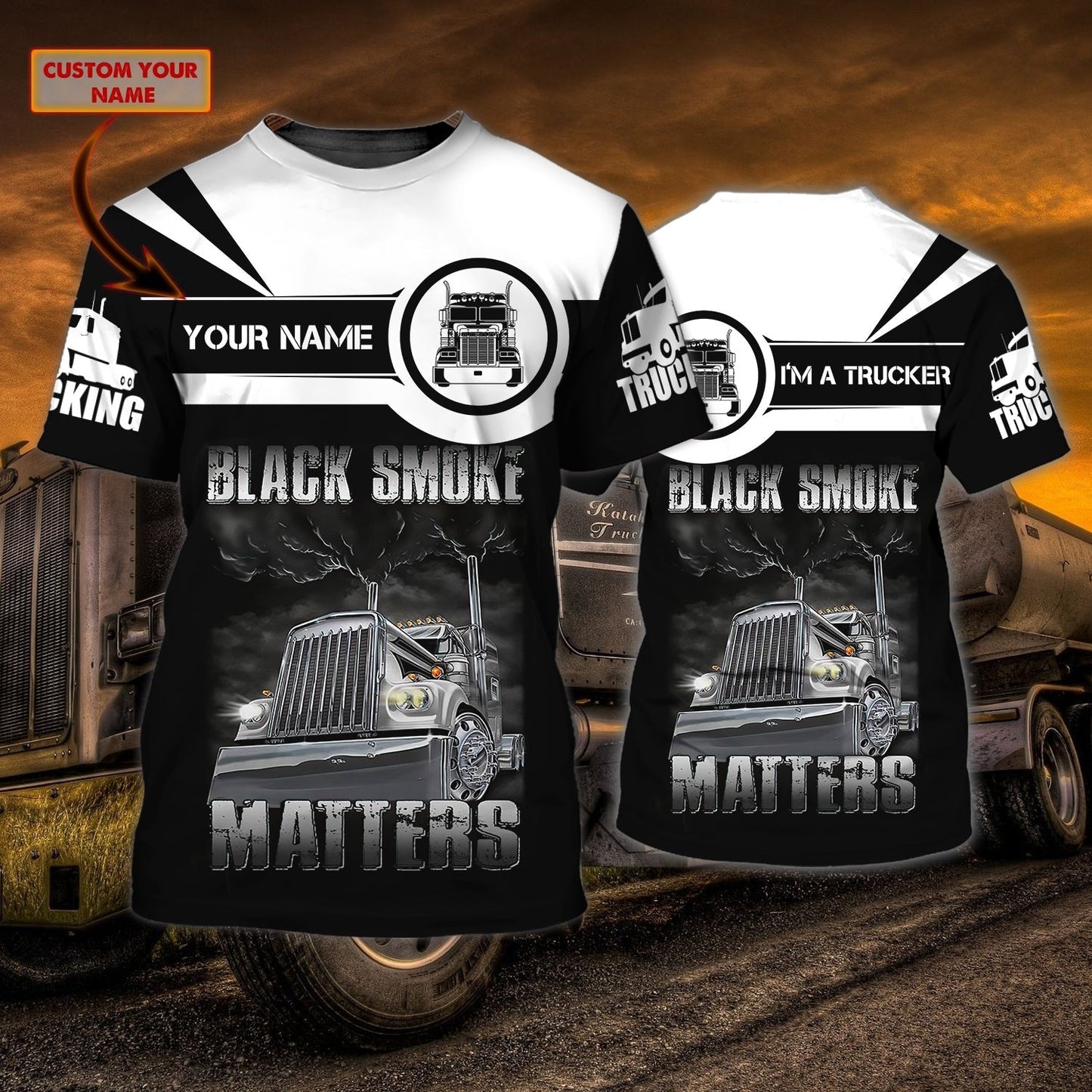 Personalized Truck Driver T Shirt Black Smoke Matters Gift For Trucker TO1705