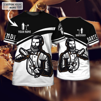 Custom Bartender Shirt For Men Barista Present Old Man Bartender Gifts TO1194