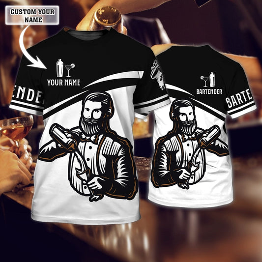 Custom Bartender Shirt For Men Barista Present Old Man Bartender Gifts TO1194