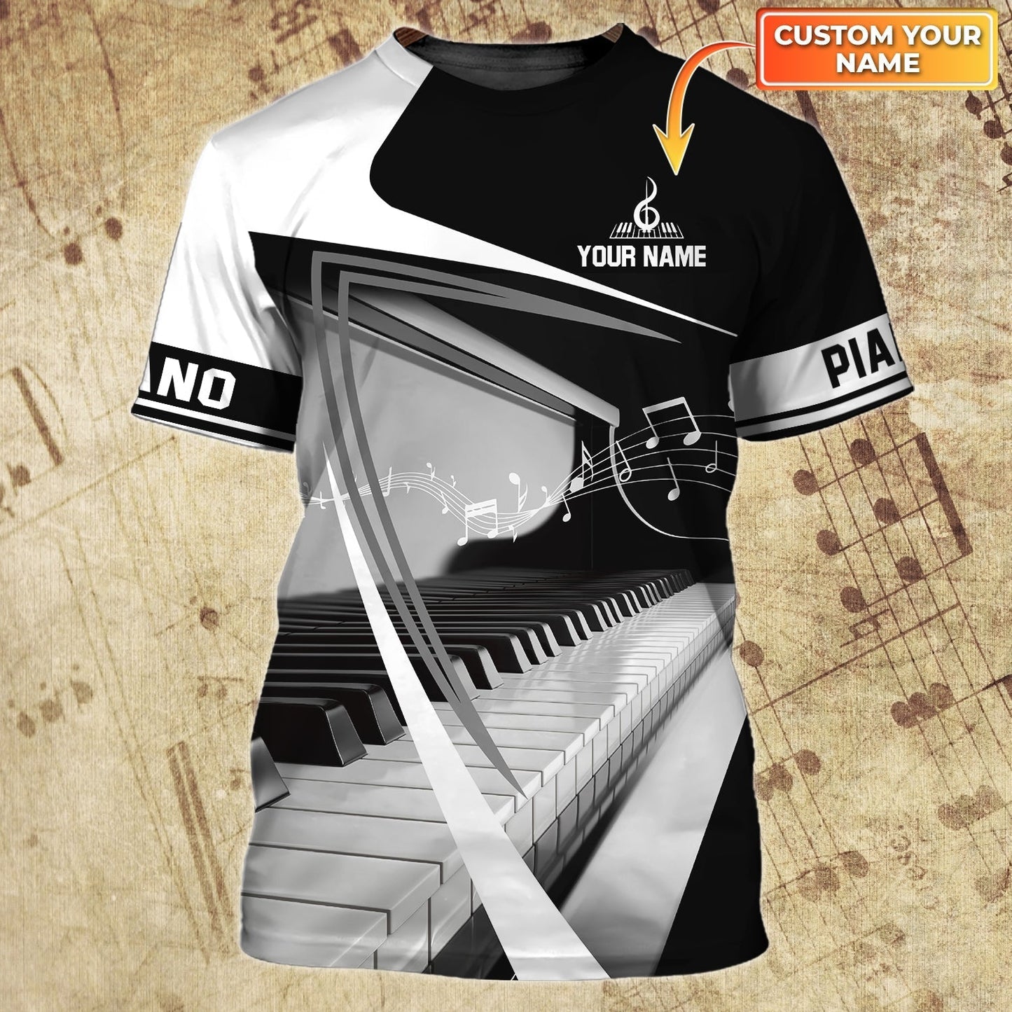 Personalized 3D All Over Printed Piano Shirts, Piano T Shirt For Men And Women, Pianist Shirts TO0724