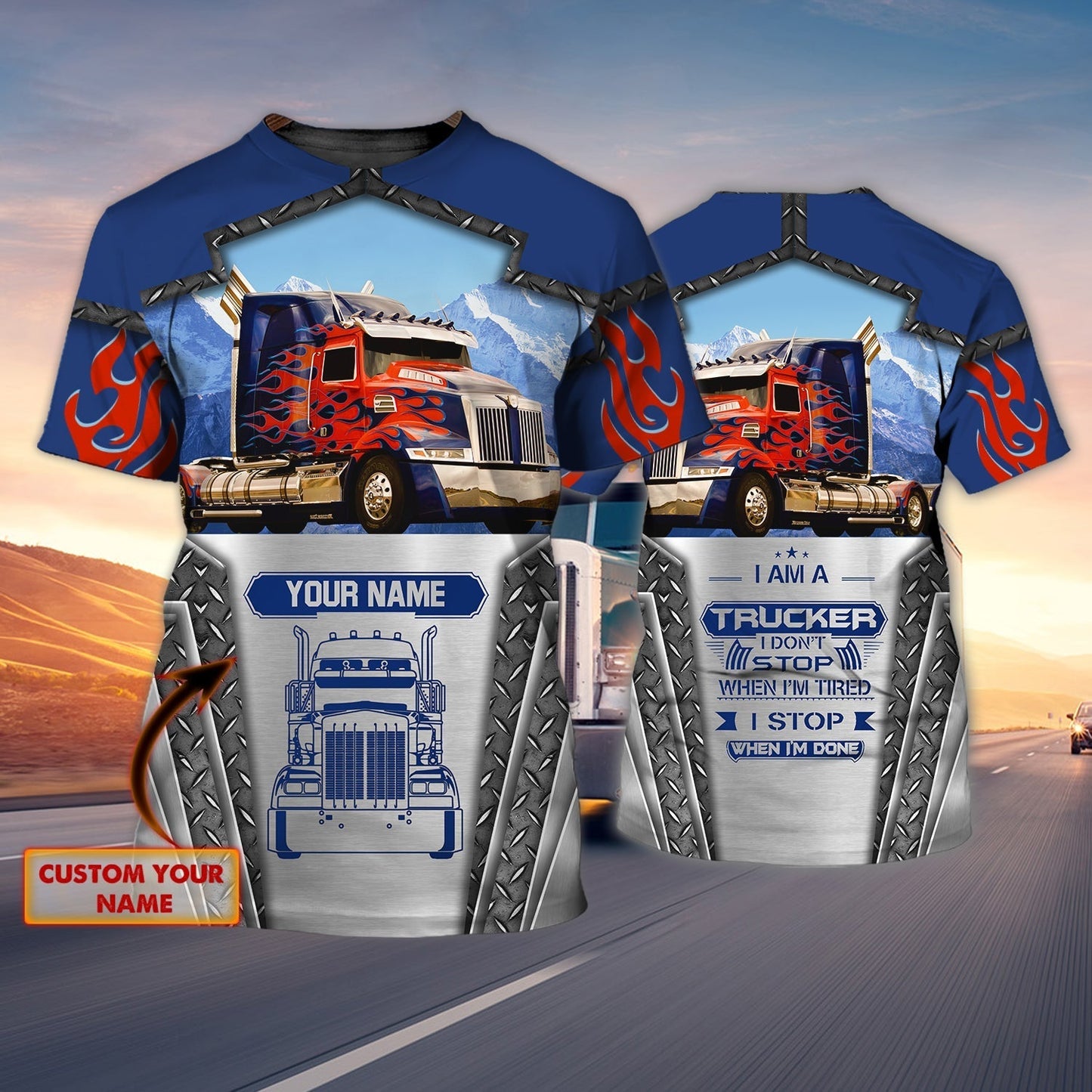Custom 3D Trucker Shirt I Stop When I'm Done Trucking Shirts Men TO1701