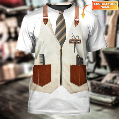 Custom With Name 3D Full Printed Barber Tshirt, Gift For Young Barber Man, Gift For A Professional Barber TO0657