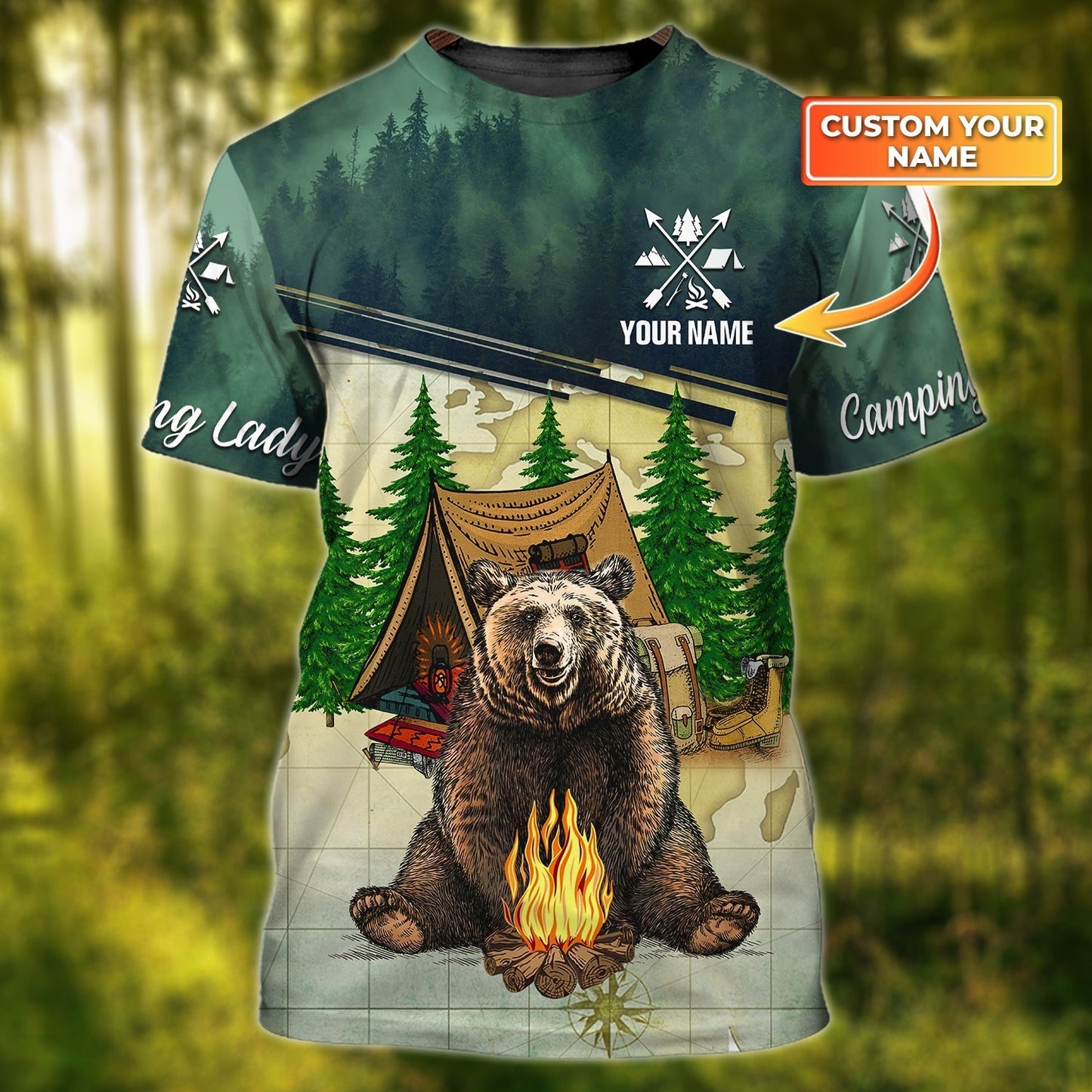 Personalized Bear Camping T Shirt, Funny Camping Shirt For Men And Women, Unisex Camping Shirt 3D TO0883