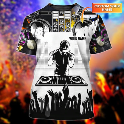 Custom With Name Awesome Dj Dad 3D Shirt, Cool Deejay Dad T Shirt, Father Day Gift To Dj Man, Dj Shirt TO0055