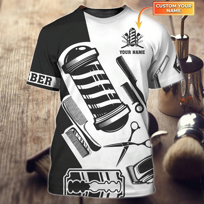 Custom Barber Shirt, 3D All Over Printed Barber Tshirt, Present To A Barber, Barber Gifts TO0017