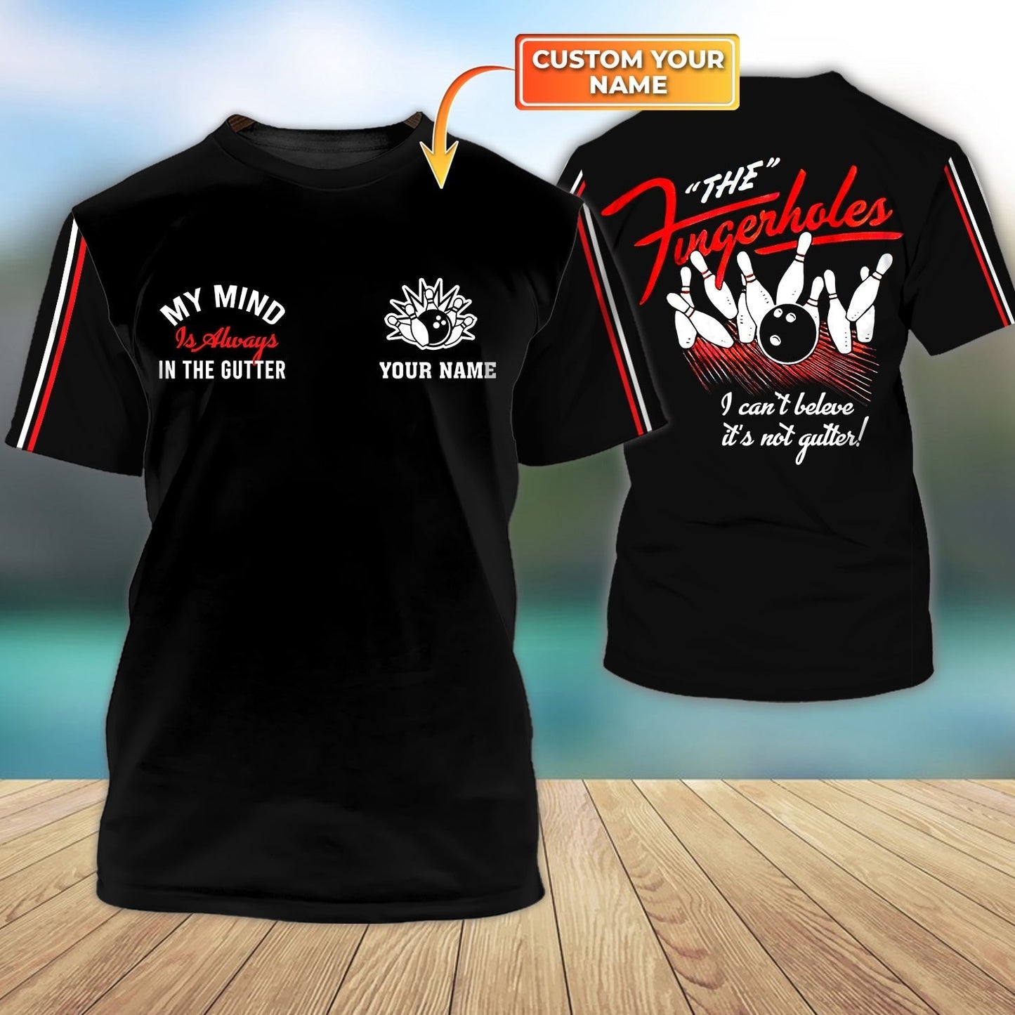 Customized Black Bowling Tshirt For Men And Women, Bowling Team Tshirt, Bowling Shirts TO0758