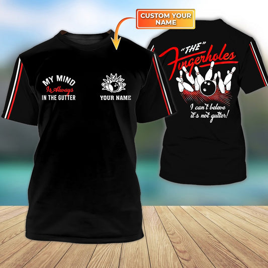 Customized Black Bowling Tshirt For Men And Women, Bowling Team Tshirt, Bowling Shirts TO0758