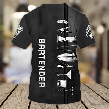 Customized Bartender Black Shirt Bartender Tool Tee Shirts Men Women Bartender Gifts TO1751