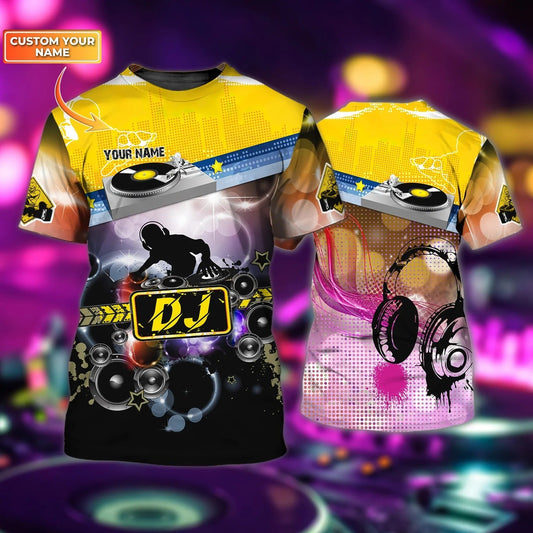 Custom Colorful DJ 3D Shirt, DJ design On Shirt Men Women, Disc Jockey Gift, DJ Gift TO2659