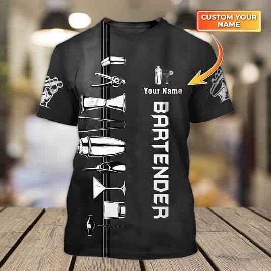 Customized Bartender Black Shirt Bartender Tool Tee Shirts Men Women Bartender Gifts TO1751
