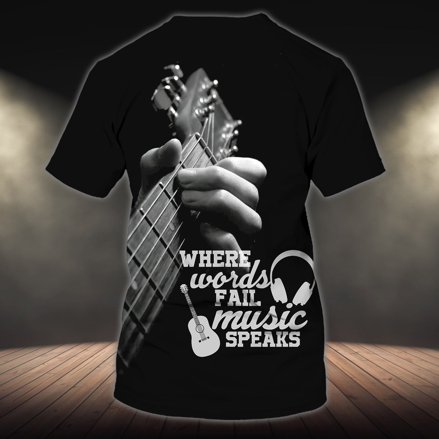 Custom 3D Tee Shirt For Musican, Where Words Fail Music Speak, Music T Shirts TO0616