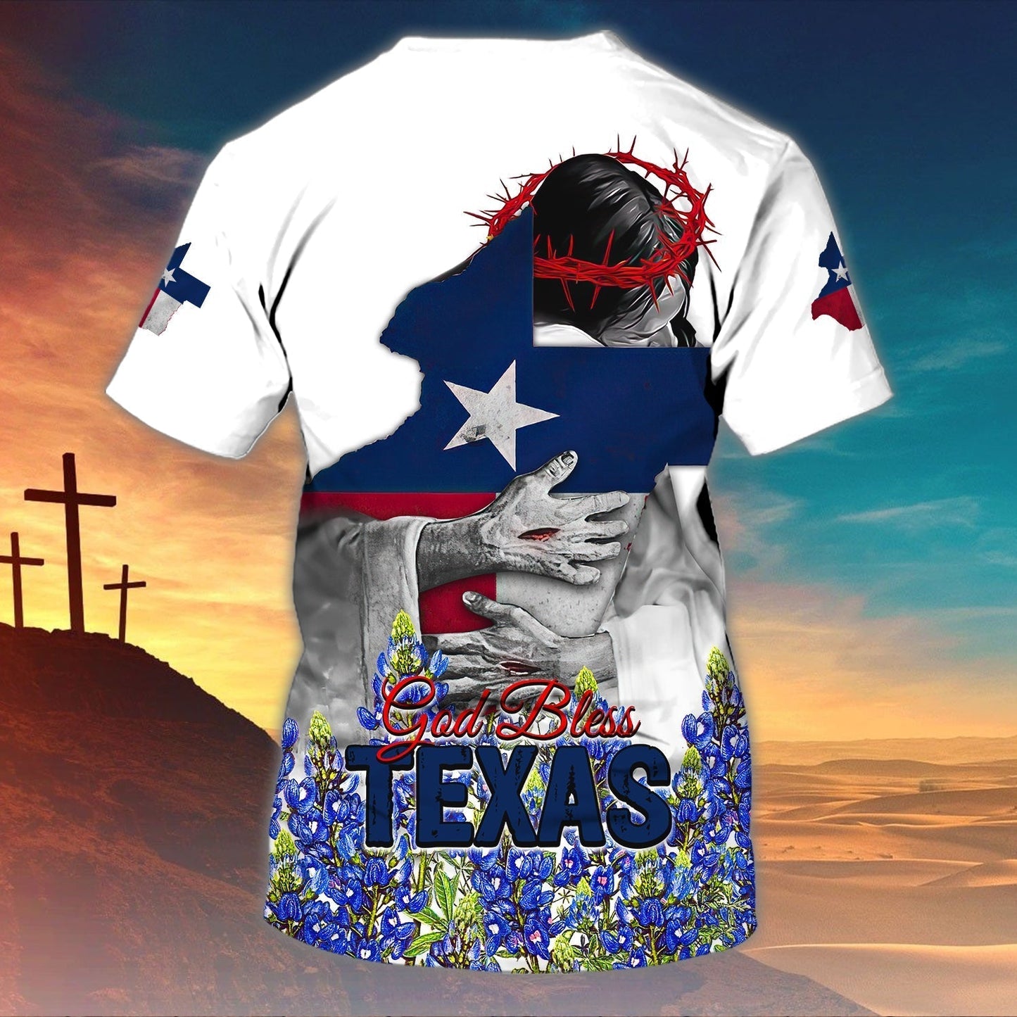 Customized God Bless Texas Bluebonnet T Shirt Texas Shirt Gift For Christian T Shirt TO1453