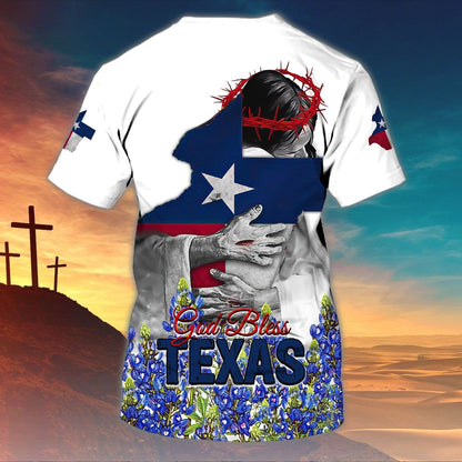 Customized God Bless Texas Bluebonnet T Shirt Texas Shirt Gift For Christian T Shirt TO1453