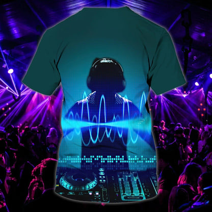 Custom Name 3D Full Print Skull Disc Jockey Tee Shirt For Him, To My Dj Boy Shirt, Skull Shirt For Musican TO0049