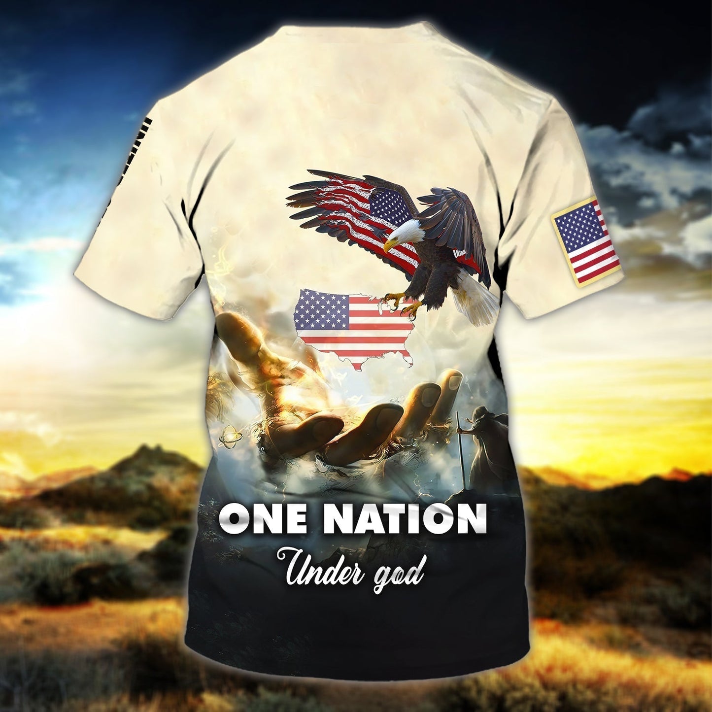 Custom Name One Nation Under God T Shirt Gift For Christian Lover Shirt TO1439