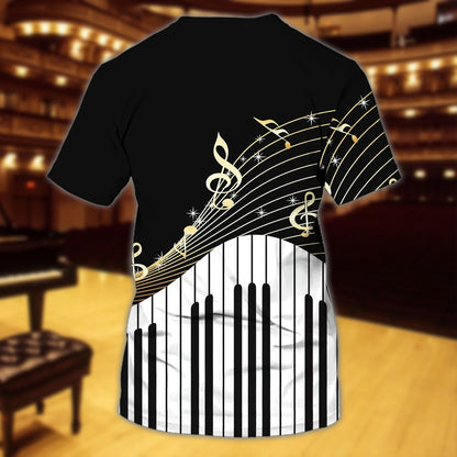 Customized 3D All Over Printed T Shirt For Pianist, Piano Tshirt, Musican Shirt, Music Lover T Shirt TO0733