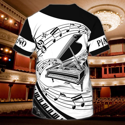 Customized 3D All Over Print Tshirt For Pianist, Present To Piano Lovers, Piano Shirt For Him, Her TO0737