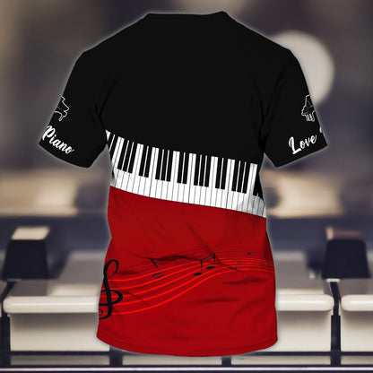Customized Cool Piano Tshirt For Men And Women, 3D Shirt For My Pianist Husband, Piano Shirt For Him Her TO0728