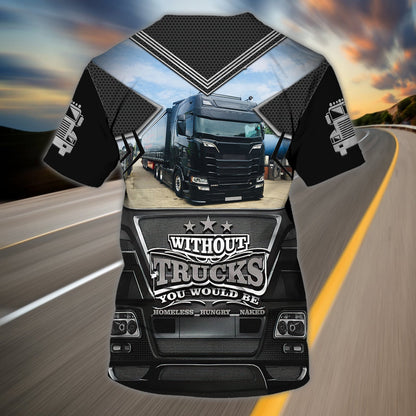 Customized Funny 3D All Over Print Trucker Shirt Truck Is Your Home Shirts TO1708