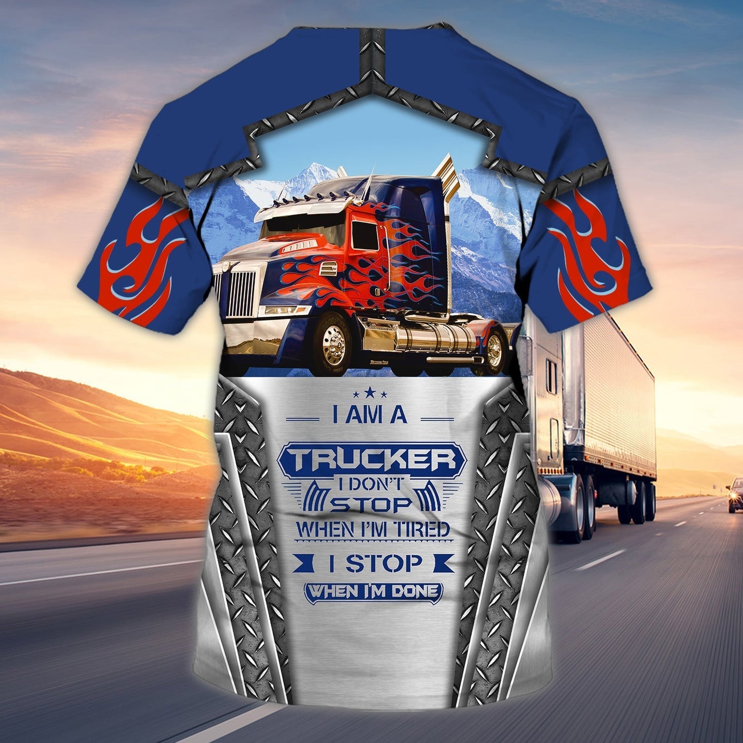 Custom 3D Trucker Shirt I Stop When I'm Done Trucking Shirts Men TO1701