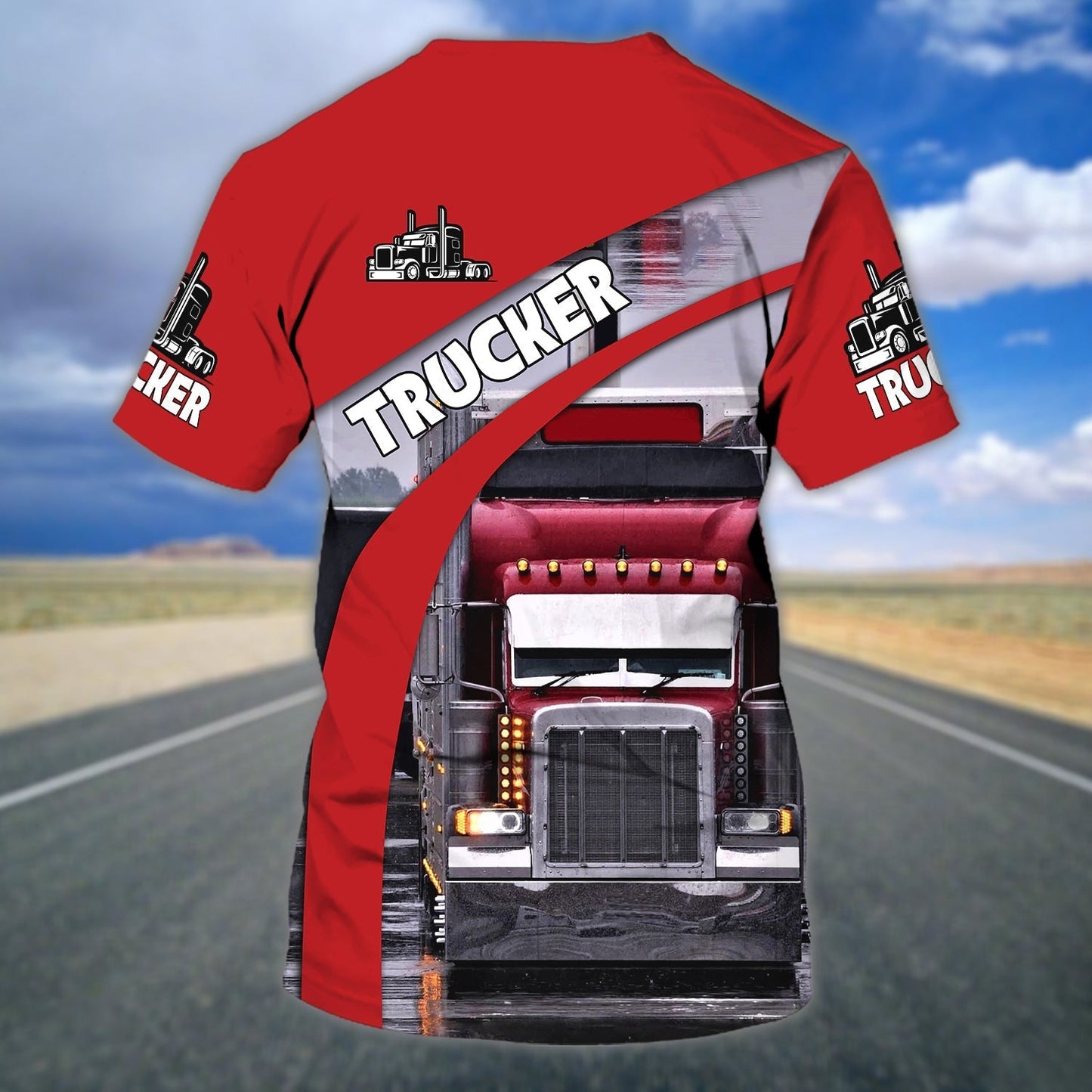 Customized Red Truck T Shirt Gift For Trucker Friend Trucker Day Present TO1694