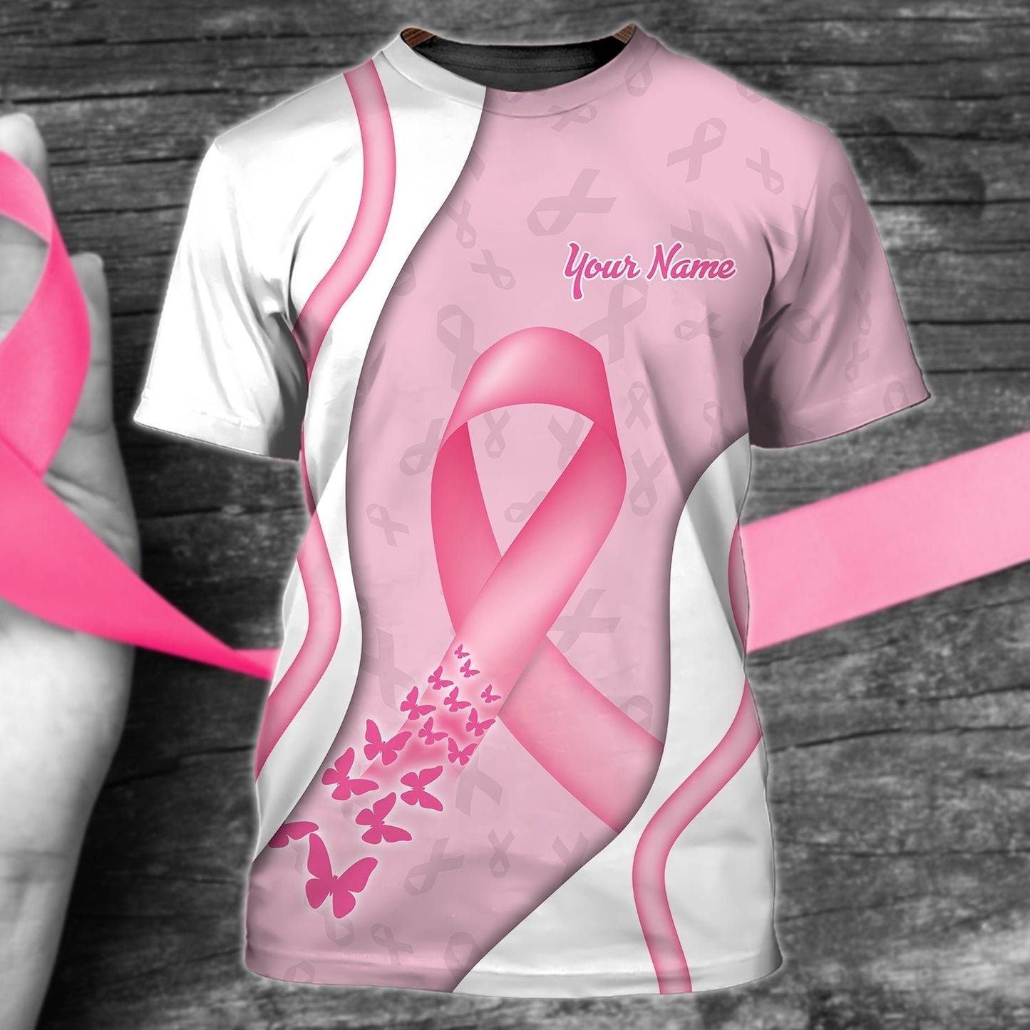 Pink Breast Cancer Awareness Shir, Personalized Name 3D T-Shirt TO2416