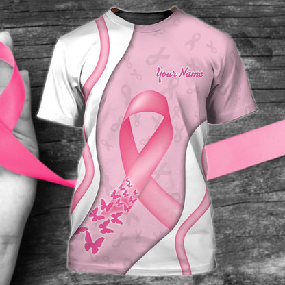 Pink Breast Cancer Awareness Shir, Personalized Name 3D T-Shirt TO2416