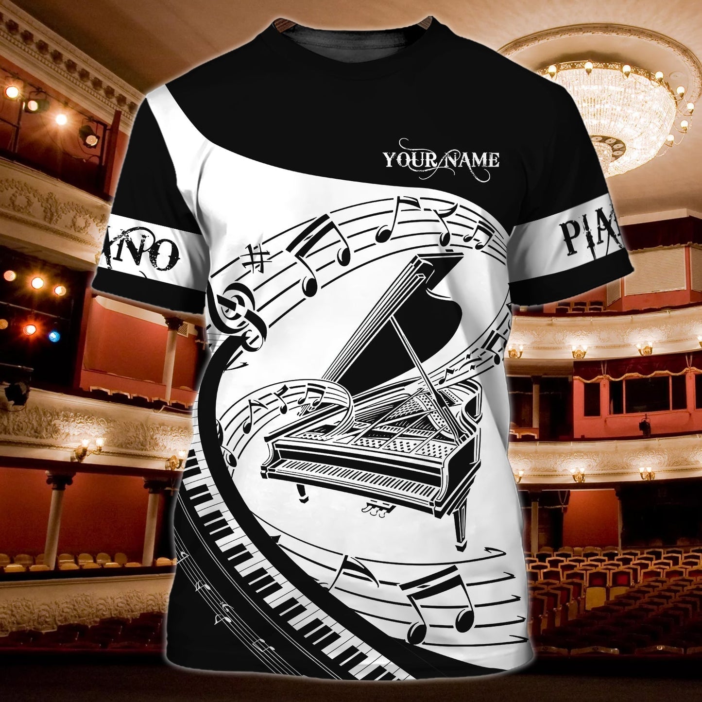 Customized 3D All Over Print Tshirt For Pianist, Present To Piano Lovers, Piano Shirt For Him, Her TO0737