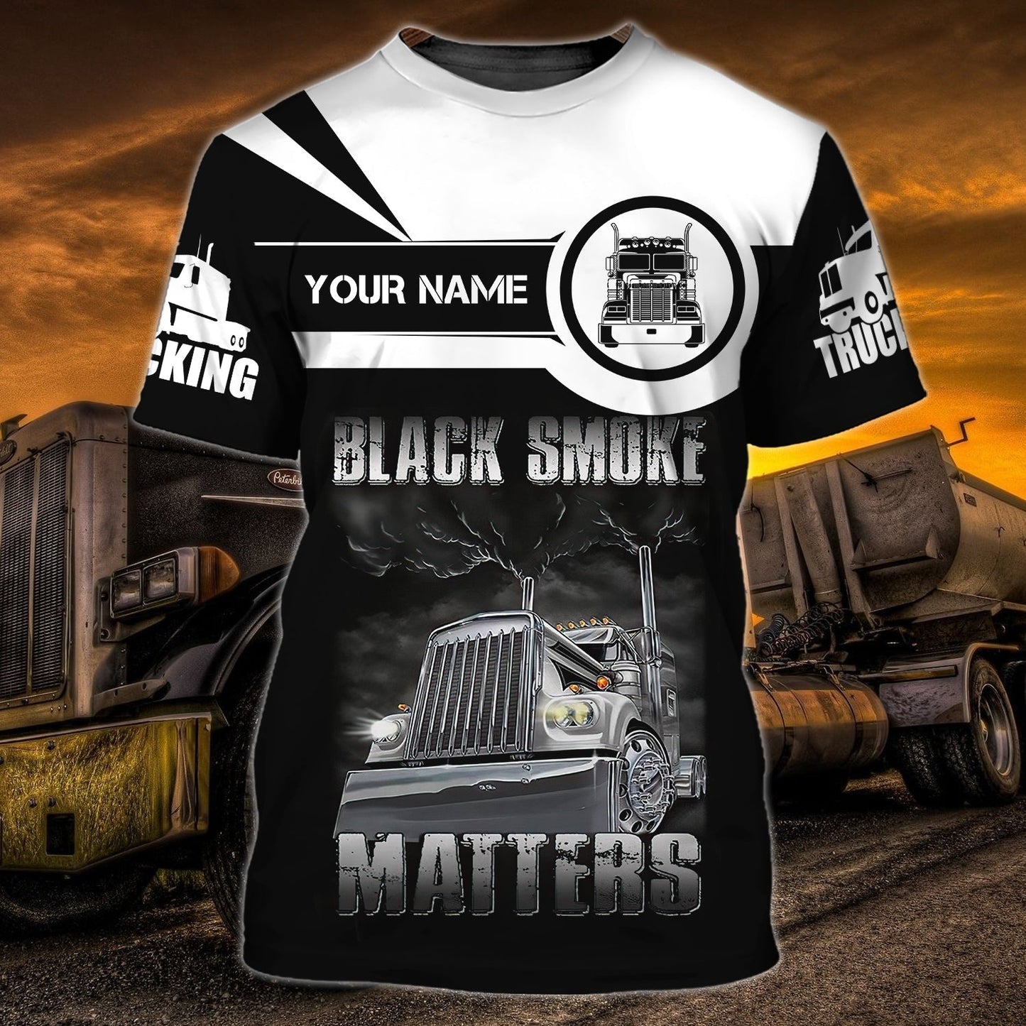 Personalized Truck Driver T Shirt Black Smoke Matters Gift For Trucker TO1705