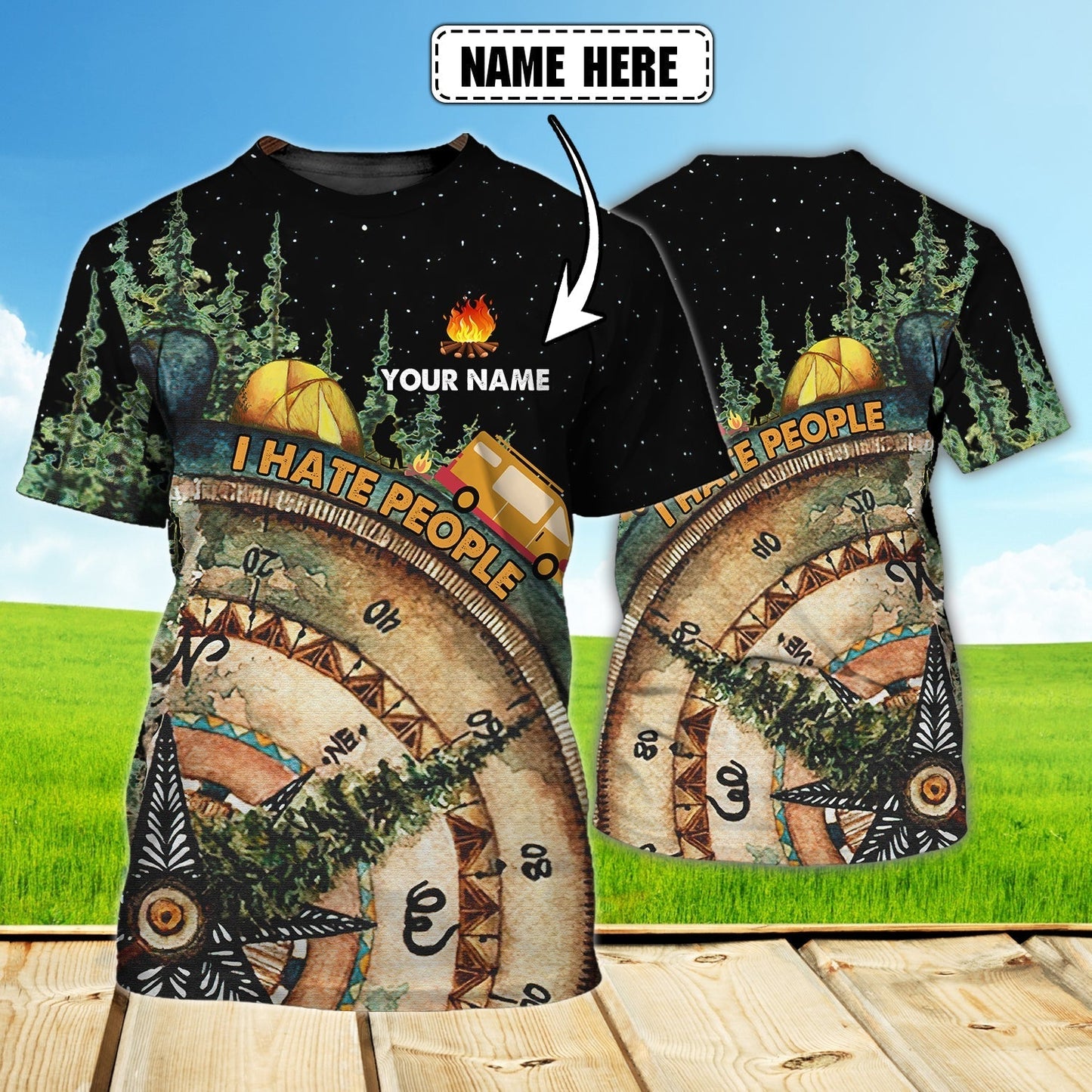 Customized Camping T Shirt For Men And Women, Unisex 3D All Over Printed Camping Shirt TO0890