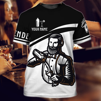 Personalized Bartender Tad Shirt Old Men Bartender T Shirt Present For A Barista TO1765