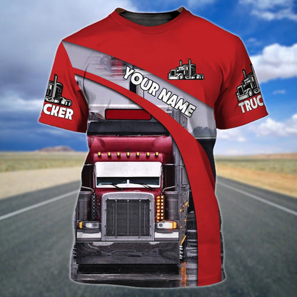 Customized Red Truck T Shirt Gift For Trucker Friend Trucker Day Present TO1694