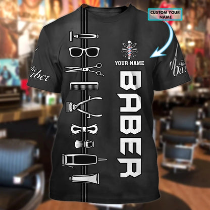 Custom Barber Tshirt, 3D Full Printing Barbers Shirts, Flows Through My Veins, Gift For Barber Dad TO0654