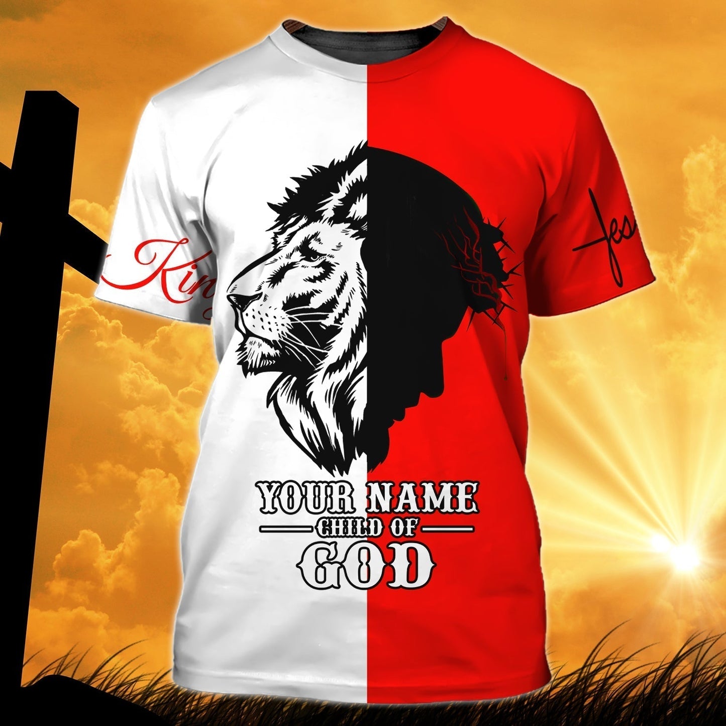 Custom Name Child Of God T Shirt God And Lion T Shirt Gift For Christian T Shirt TO1456