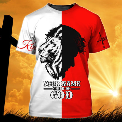 Custom Name Child Of God T Shirt God And Lion T Shirt Gift For Christian T Shirt TO1456