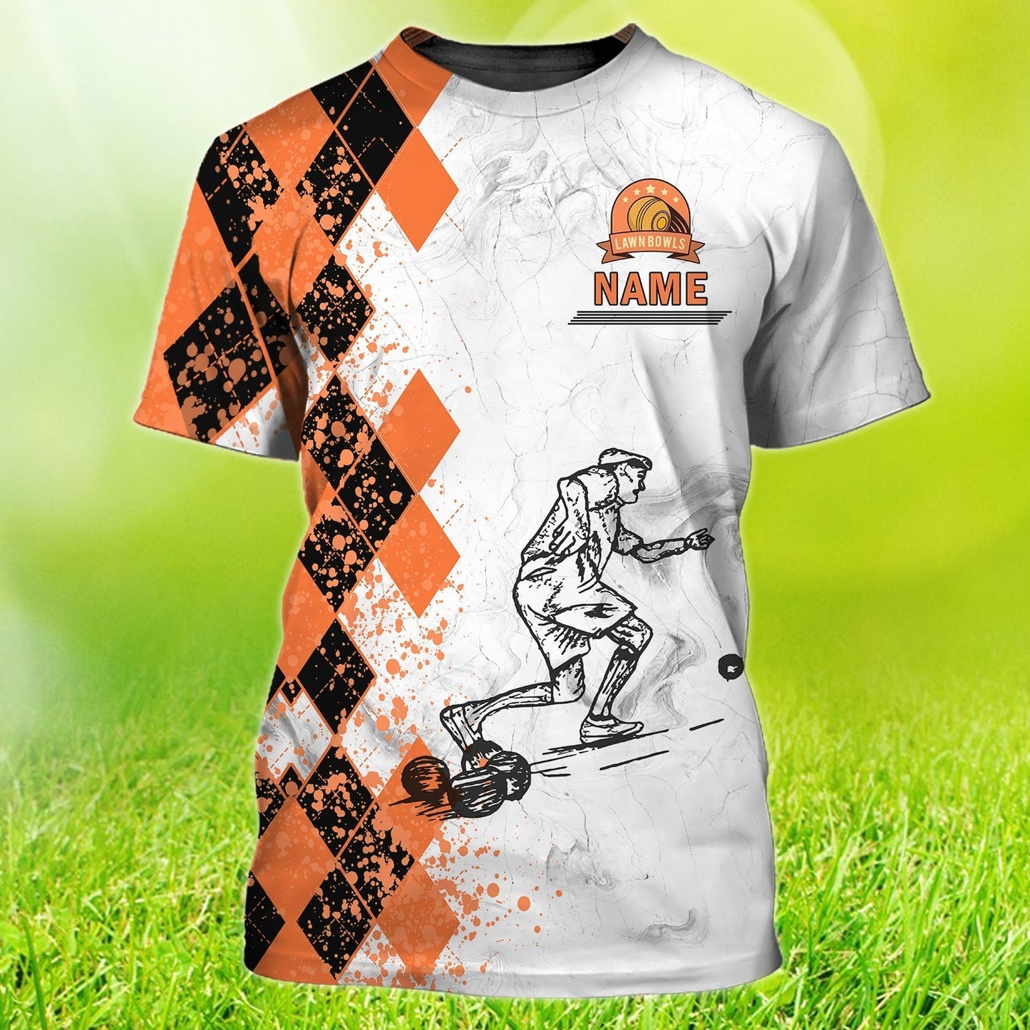 Custom Old Man Plays Lawn Bowls T Shirt TO1242