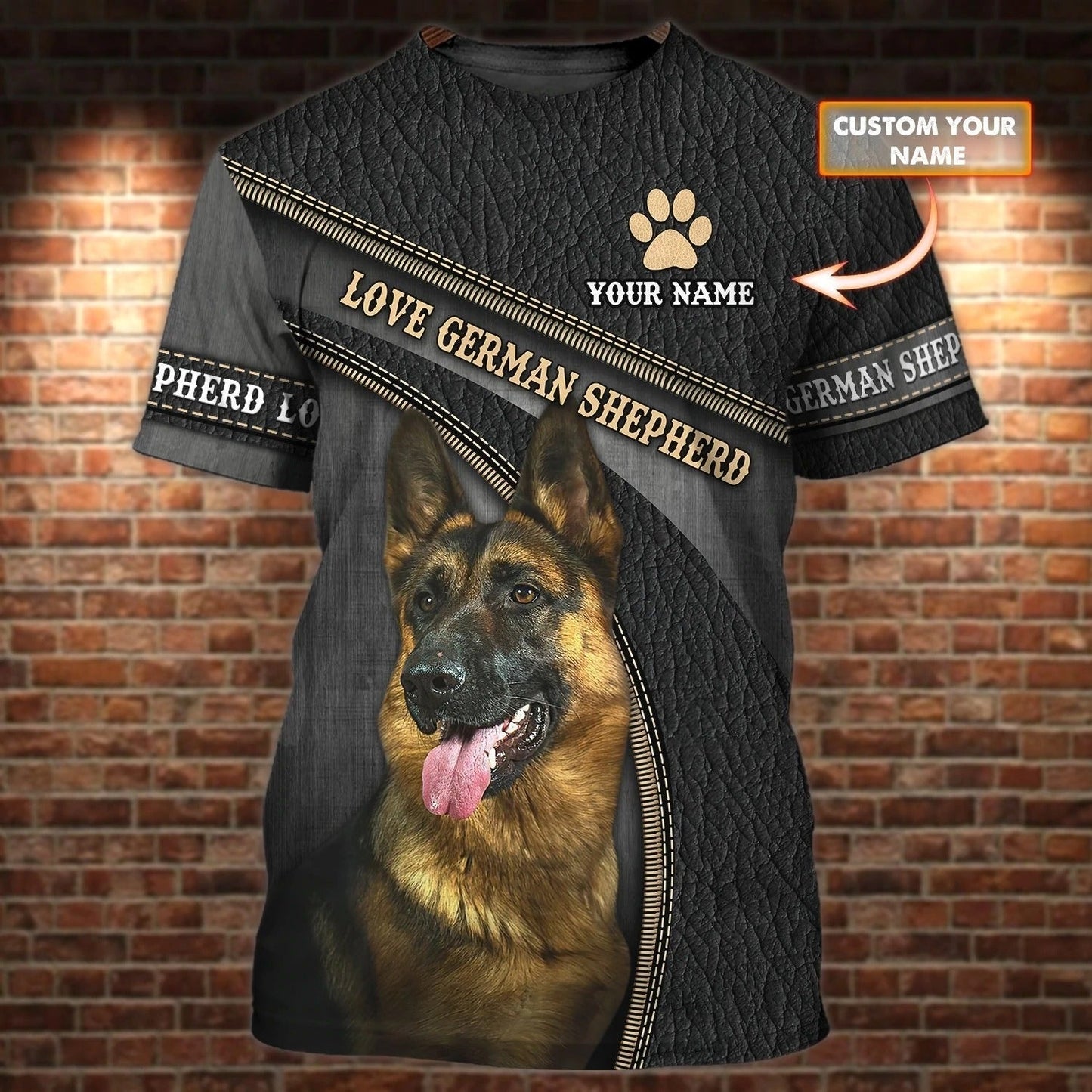 Personalized Black German Shepherd Tshirt, 3D All Over Printed German Shepherd On Shirt, Dog Tshirt TO0714