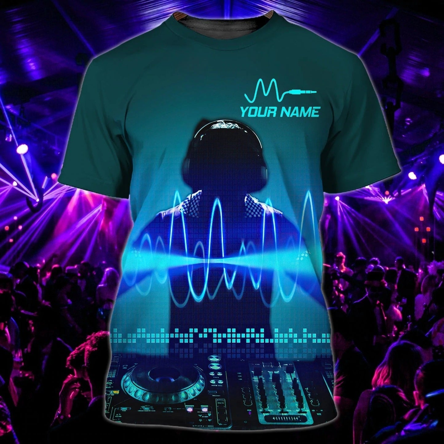 Custom Name 3D Full Print Skull Disc Jockey Tee Shirt For Him, To My Dj Boy Shirt, Skull Shirt For Musican TO0049