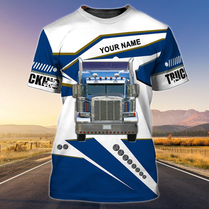 Custom Name Truck Driver T Shirt Labour Day Gift For A Trucker Man TO1702