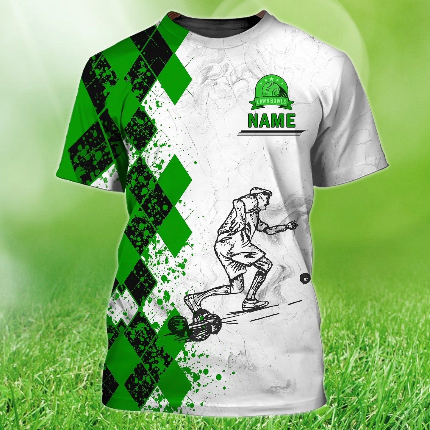 Custom Old Man Plays Lawn Bowls Green T Shirt Funny Lawnbowl Shirts TO1245