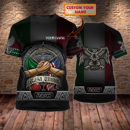 Custom Name 3D Mexico Shirt, Men's Mexican Shirts, Women Mexico Shirt TO0836