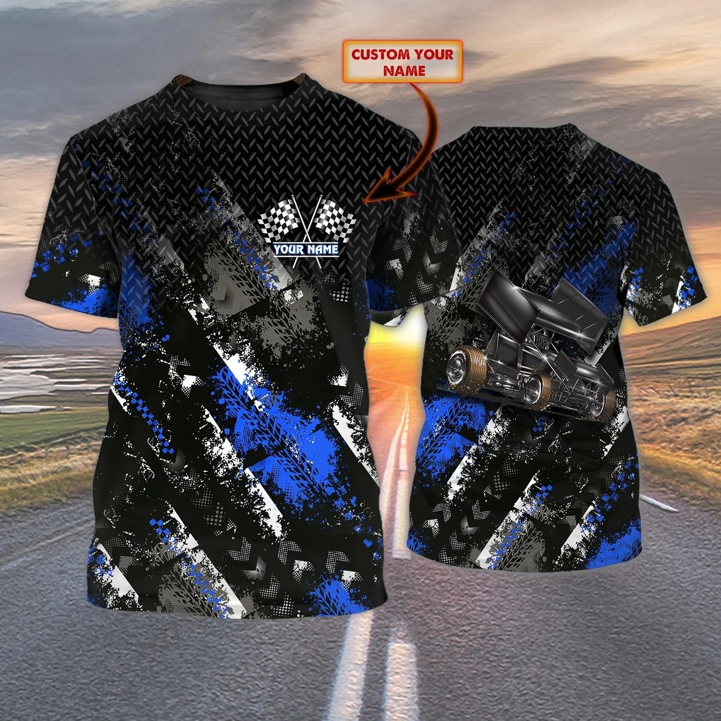 Custom With Name 3D All Over Print Dirt Track Racing T Shirt, 3D Racing Shirt For Men And Women TO0798