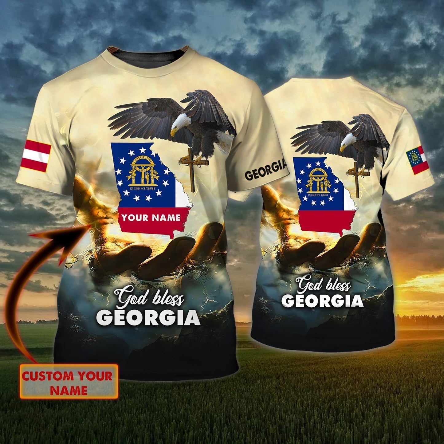 Custom Name God Bless Georgia T Shirt Georgia T Shirt Gift For Christian T Shirt TO1444