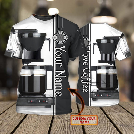 Personalized Barista 3D T Shirt Coffee Machine Shirt Present To Barista Bartender Gifts TO1749