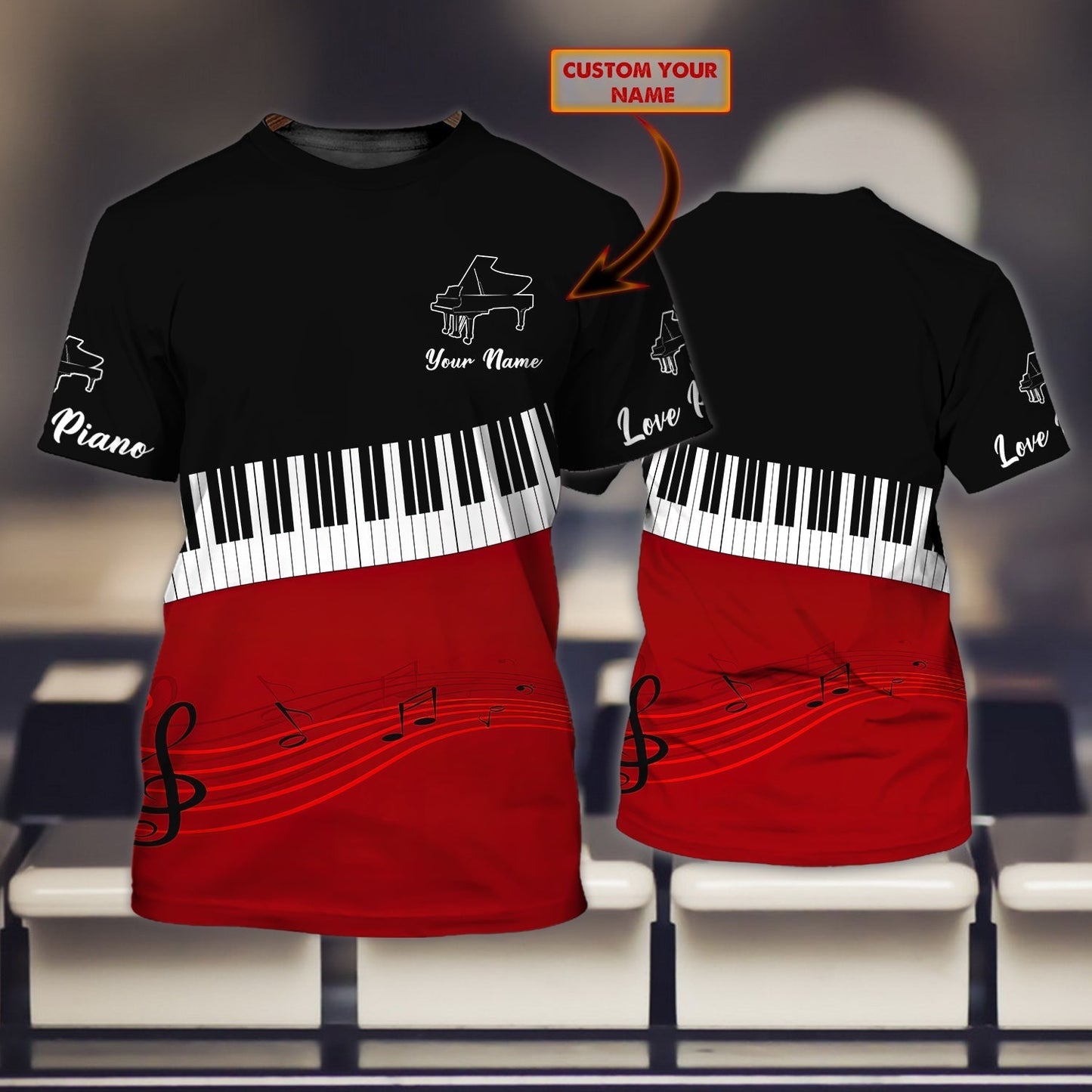 Customized Cool Piano Tshirt For Men And Women, 3D Shirt For My Pianist Husband, Piano Shirt For Him Her TO0728