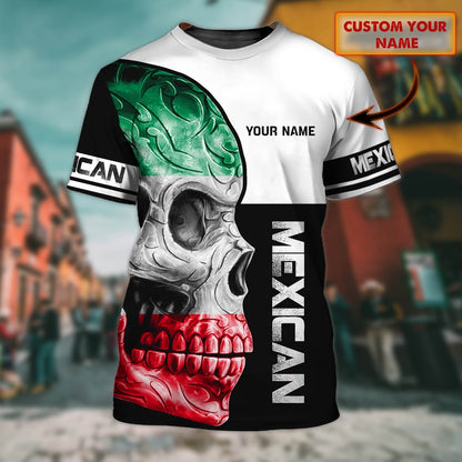 Customized Skull Mexico T shirt, Mexico Skull Shirts For Men And Women TO0834